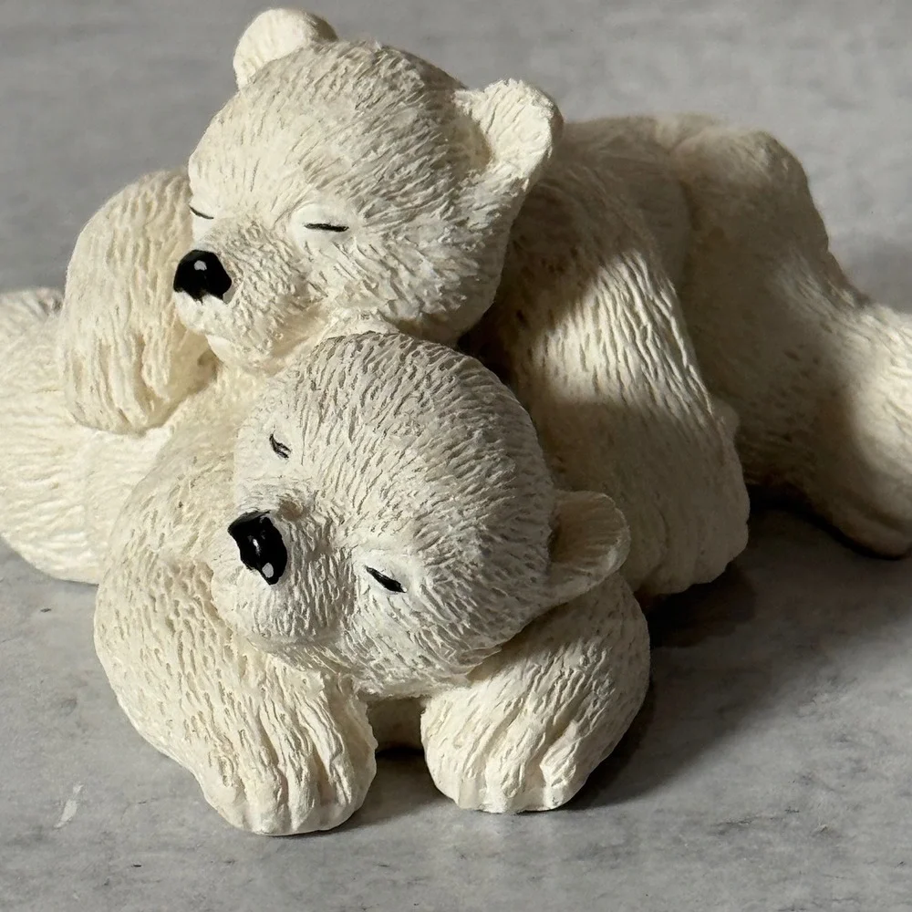 Alaska Polar Pals Jack Jill Polar Bear Resin Figurine Sculpture Twin Cubs Bears - Picture 13 of 15